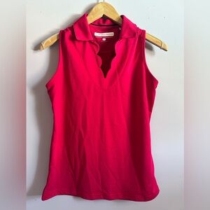 Pebble Beach Red Sleeveless Dry-Luxe Performance Polo Top Size Medium